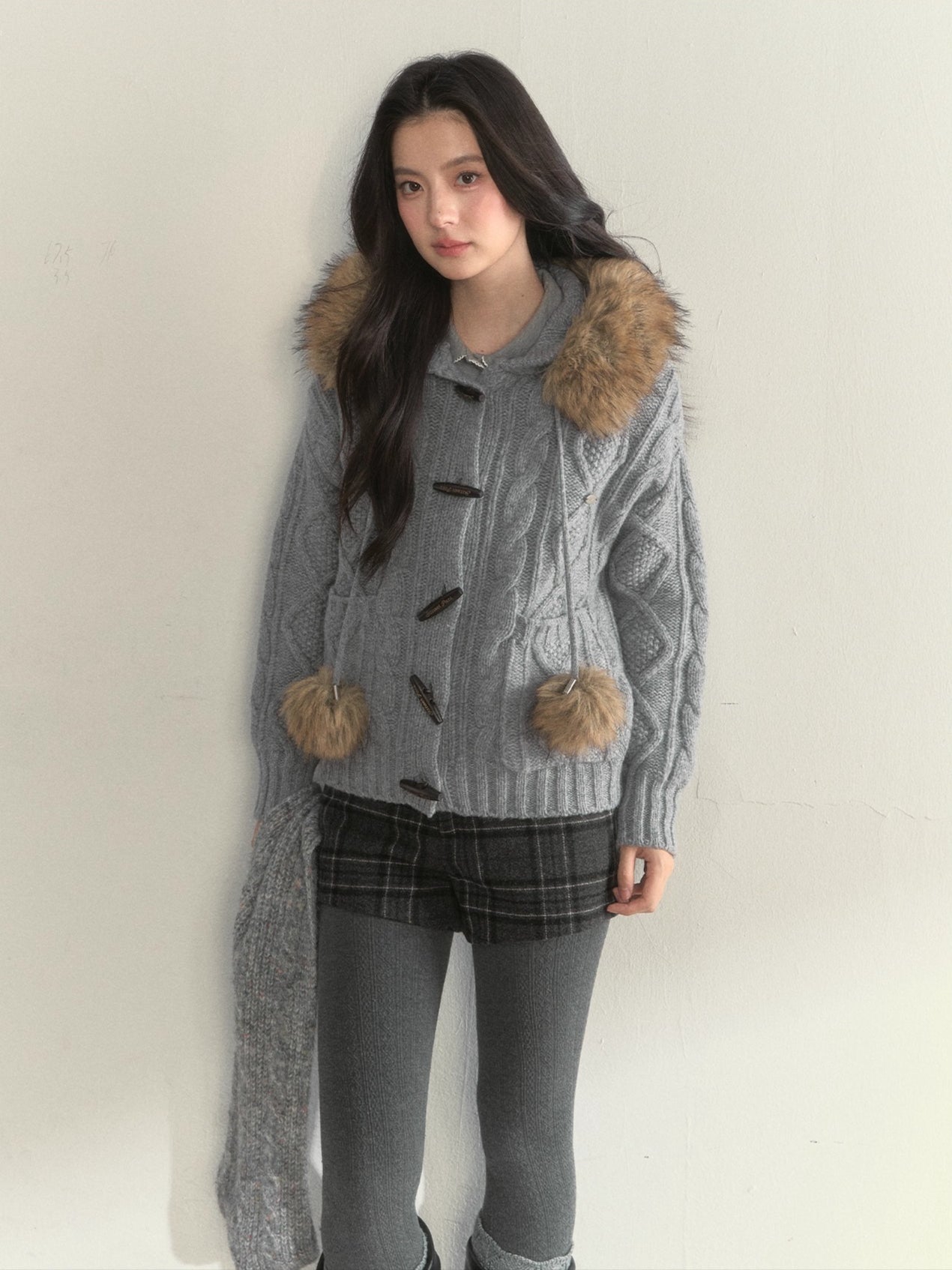 Wool Cable Hooded Sweater