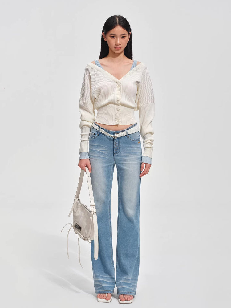 Newport Deconstructed V-Neck Knit Cardigan