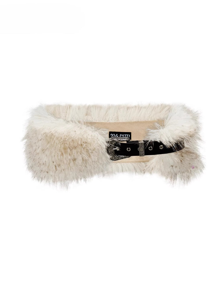 Faux Fur Shoulder Wrap / Vest / Belt