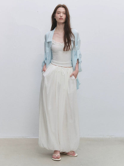 Shell Button Tencel Balloon Pants