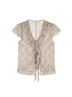 Plaid Chiffon Ruffle Set