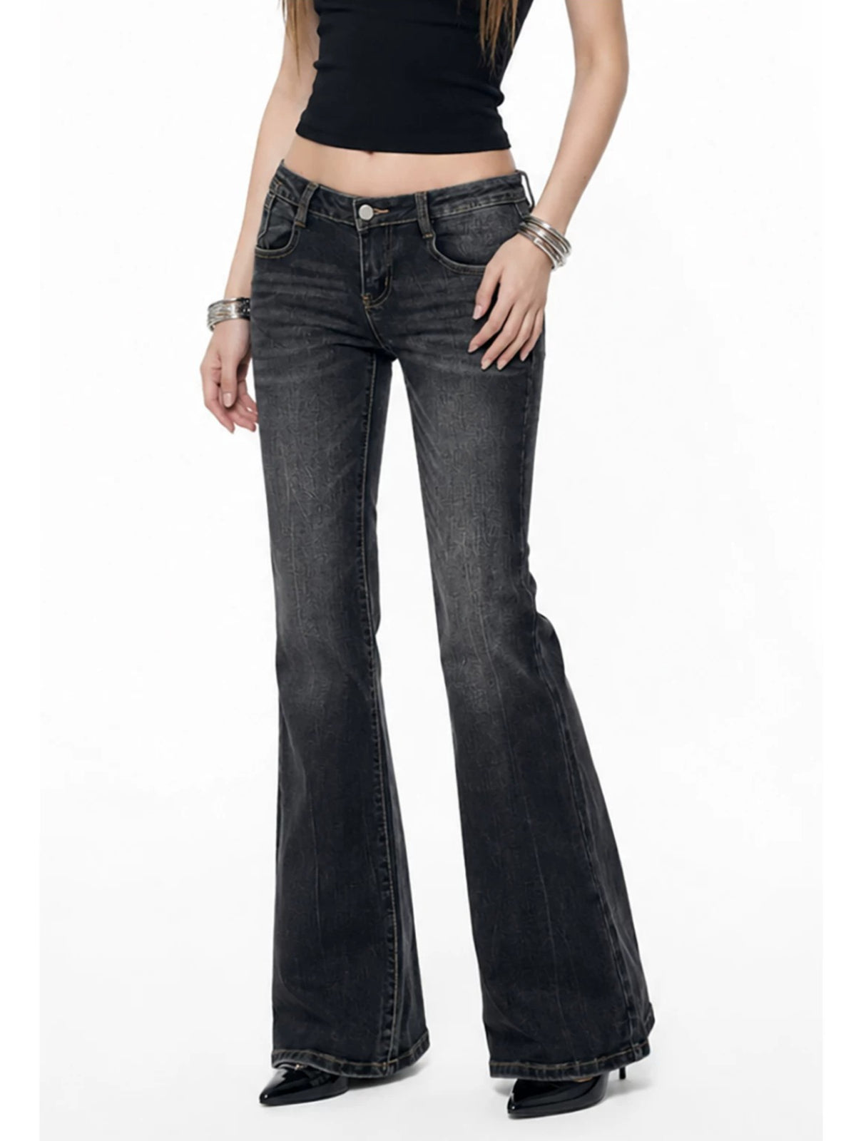 Y2K Low Rise Gradient Flare Jeans