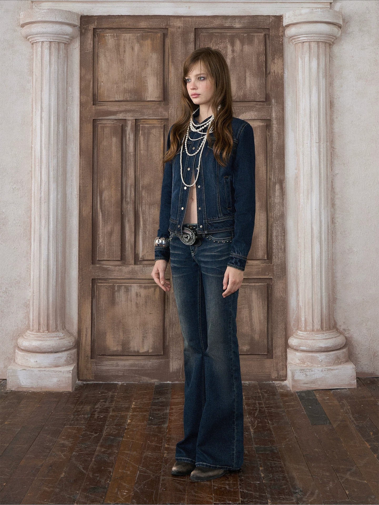 Waist-Cinched Denim Jacket