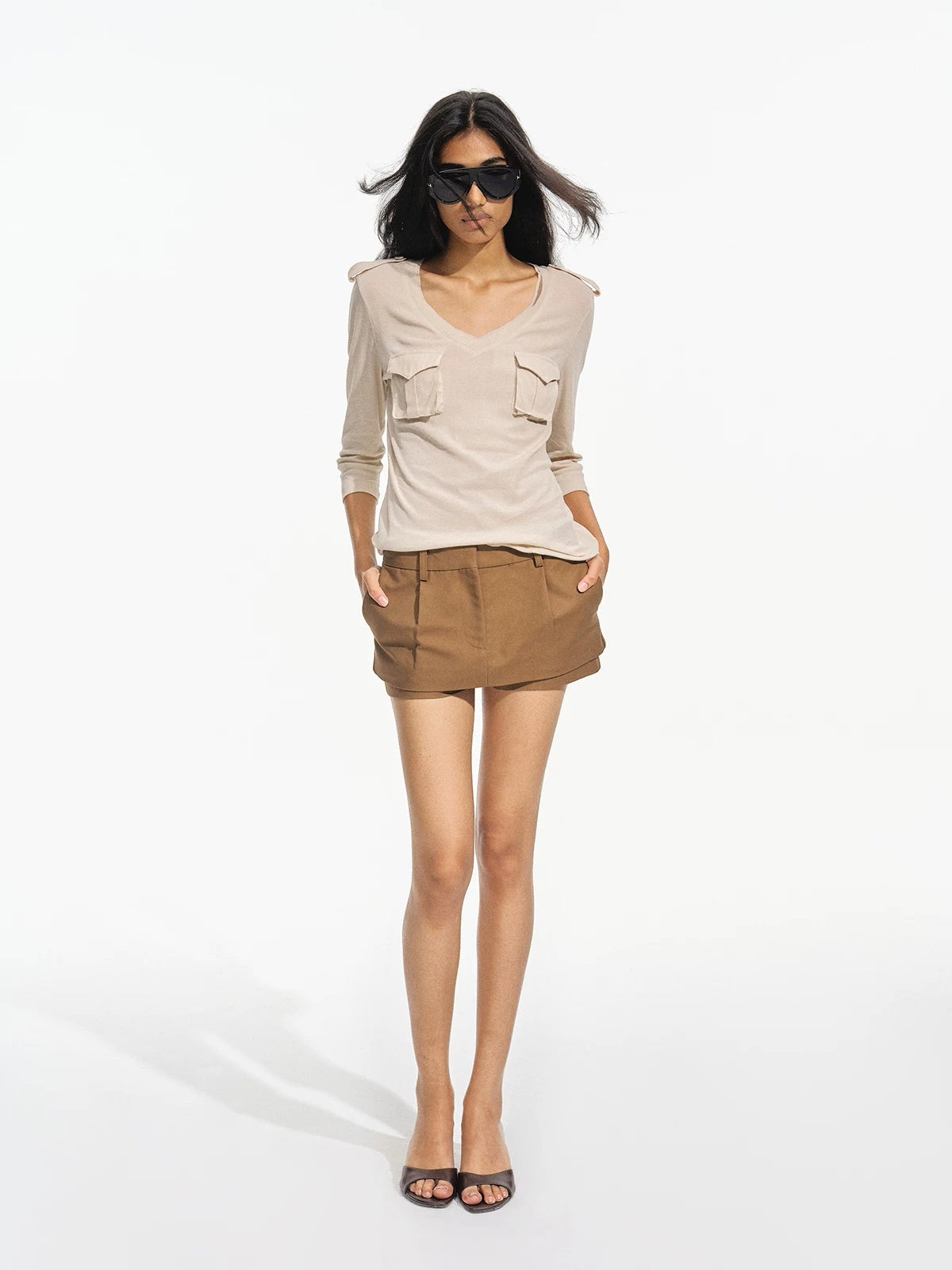 V Neck Knit Top