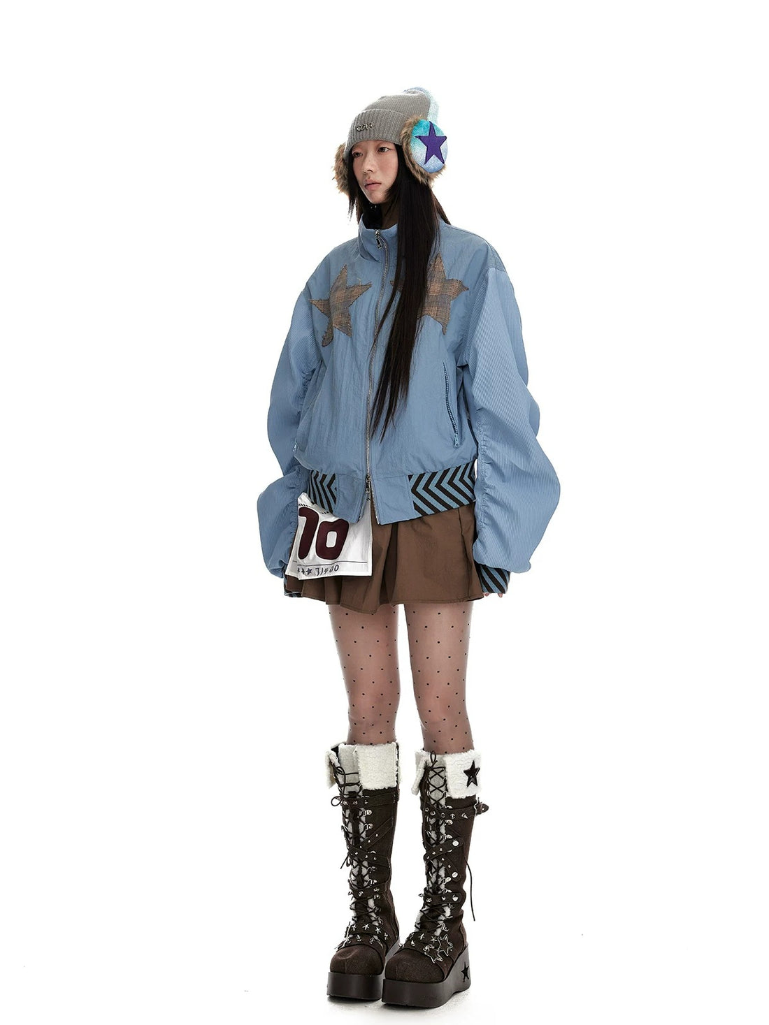 Contrast Panel Zip Jacket