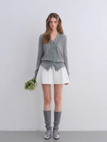 Ruffle Tie Pleated Skirt