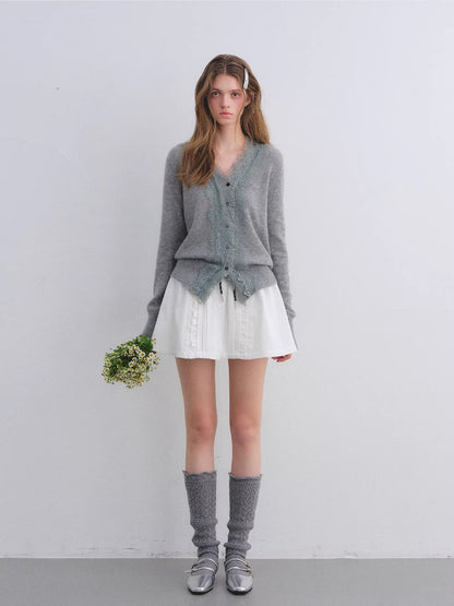 Ruffle Tie Pleated Skirt