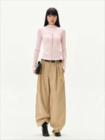 Ballet Cutout Ribbed Knit Top
