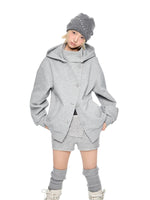 Academy Button Cropped Hoodie