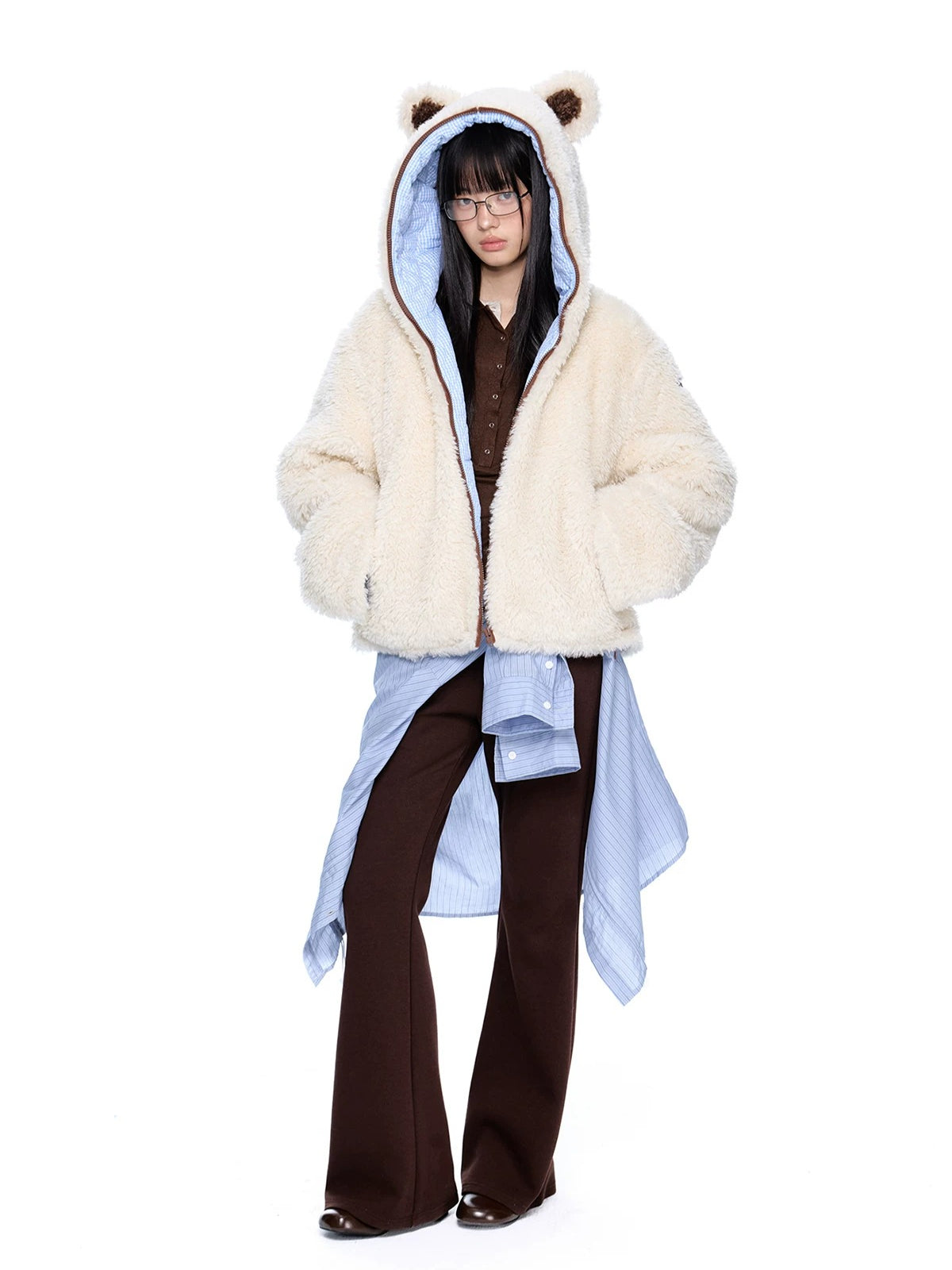 Detachable Hood Sherpa Padded Coat