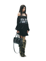 Punk Graffiti Off-Shoulder Tee
