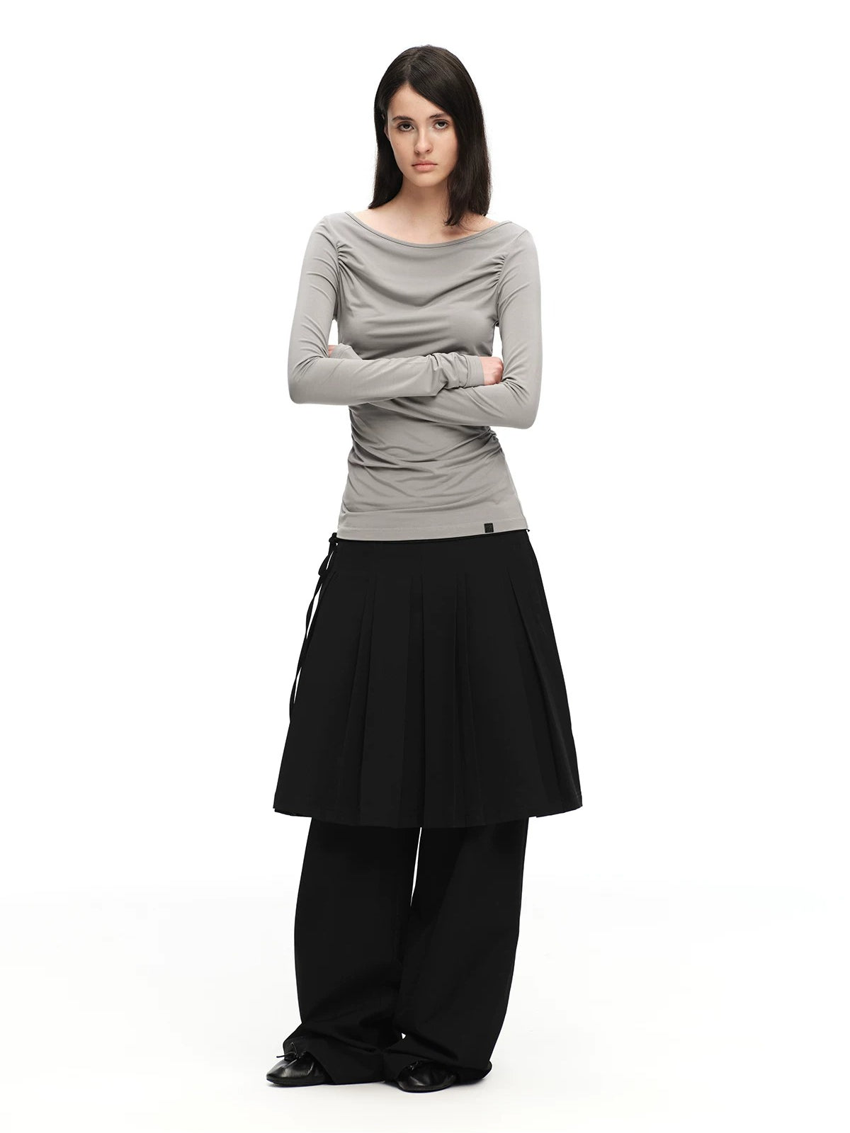Pleated Skirt Pants