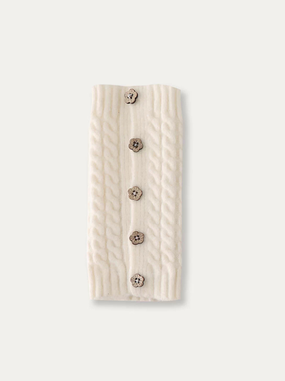 Wooden Flower Button Leg Warmers