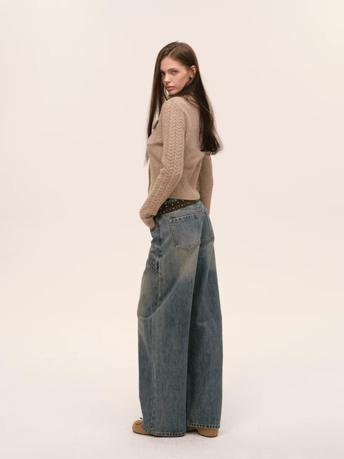 Cable Knit Cardigan &amp; Skirt Set