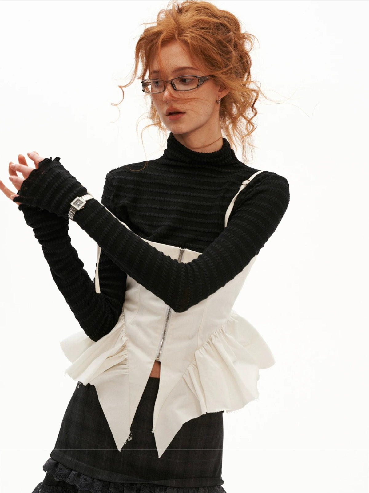 Structured Twill Corset Camisole Top