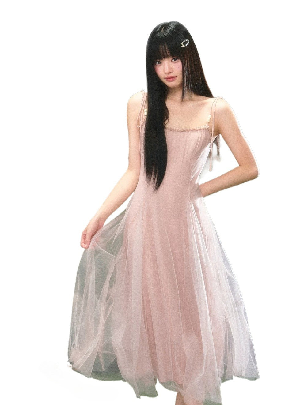 Pink Mesh Cami Dress
