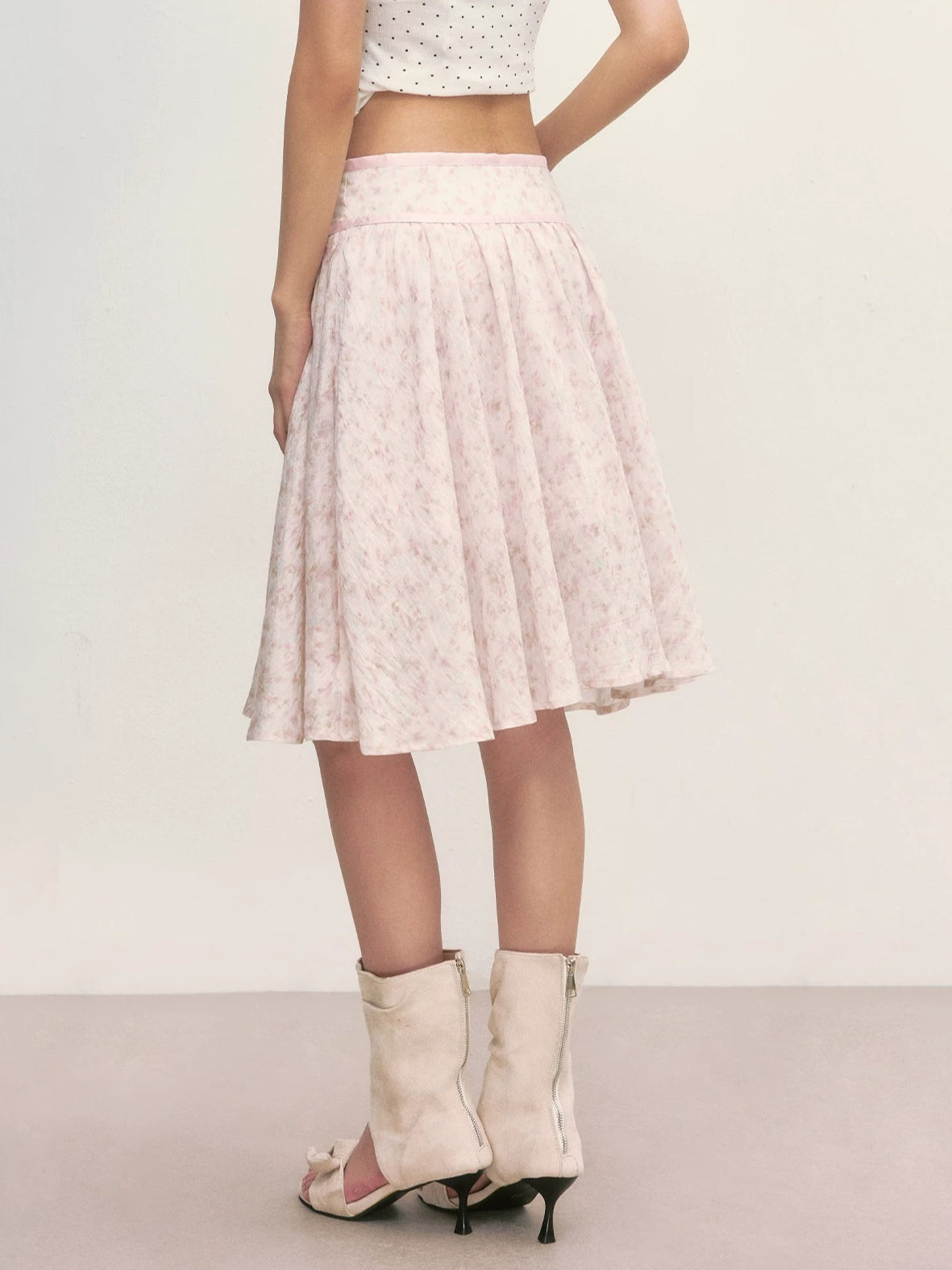 Floral A-Line Midi Skirt