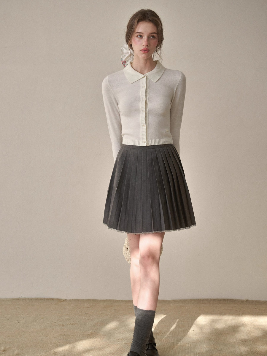Silky Wool Cropped Cardigan