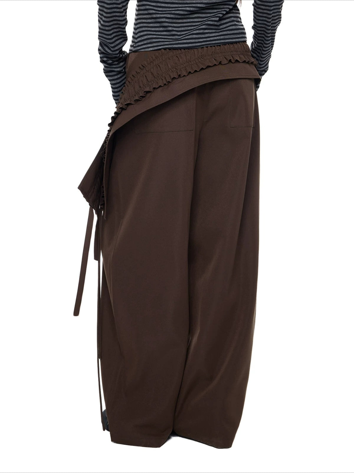 Ruffled Overlay Trousers