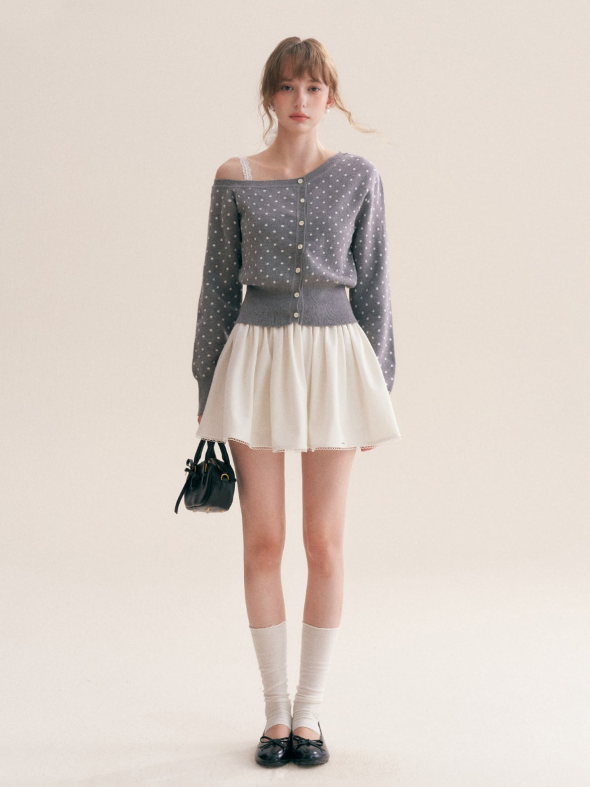 Polka Dot Knit Cardigan