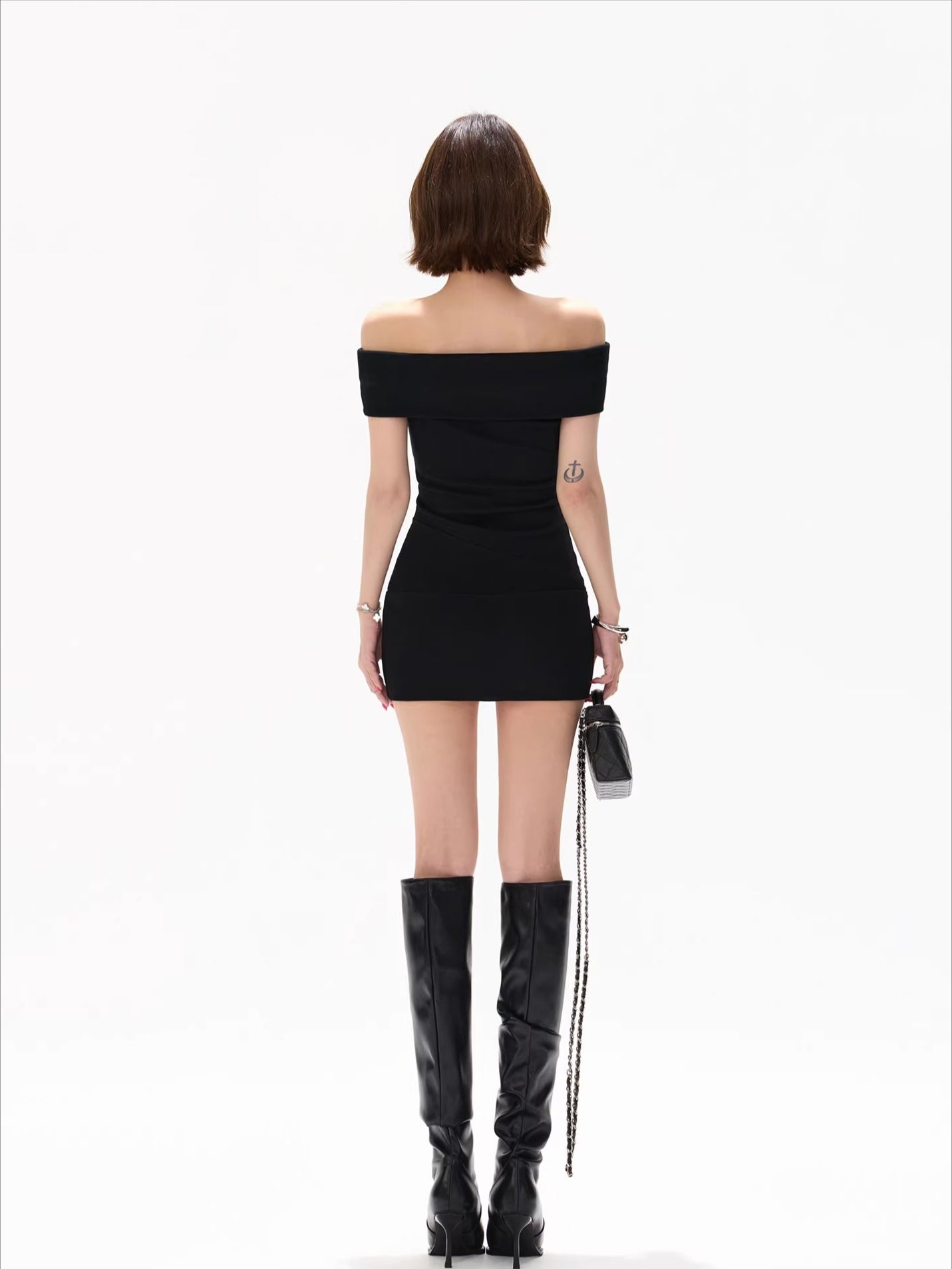 Black Mesh Panel Dress