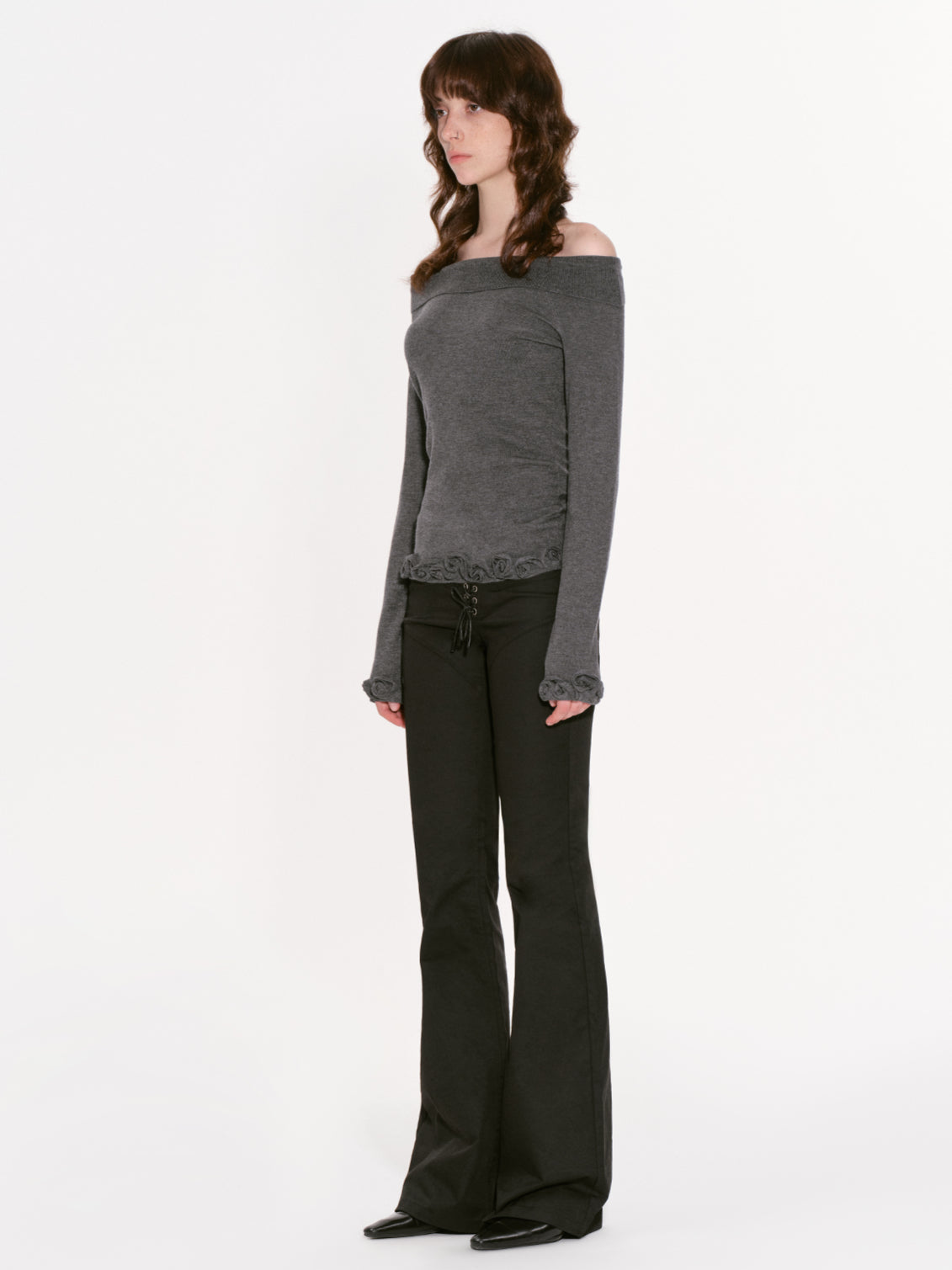 High-End Wool Off-shoulder Knit