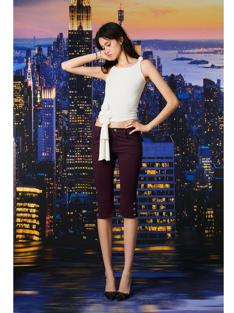 Tassel Rose Slim Tank Top