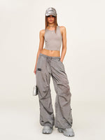 Embroidered Ultra-Light Wide-Leg Workout Pants