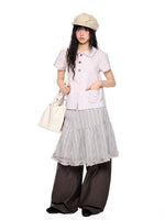 Plaid Bubble Chiffon Skirt