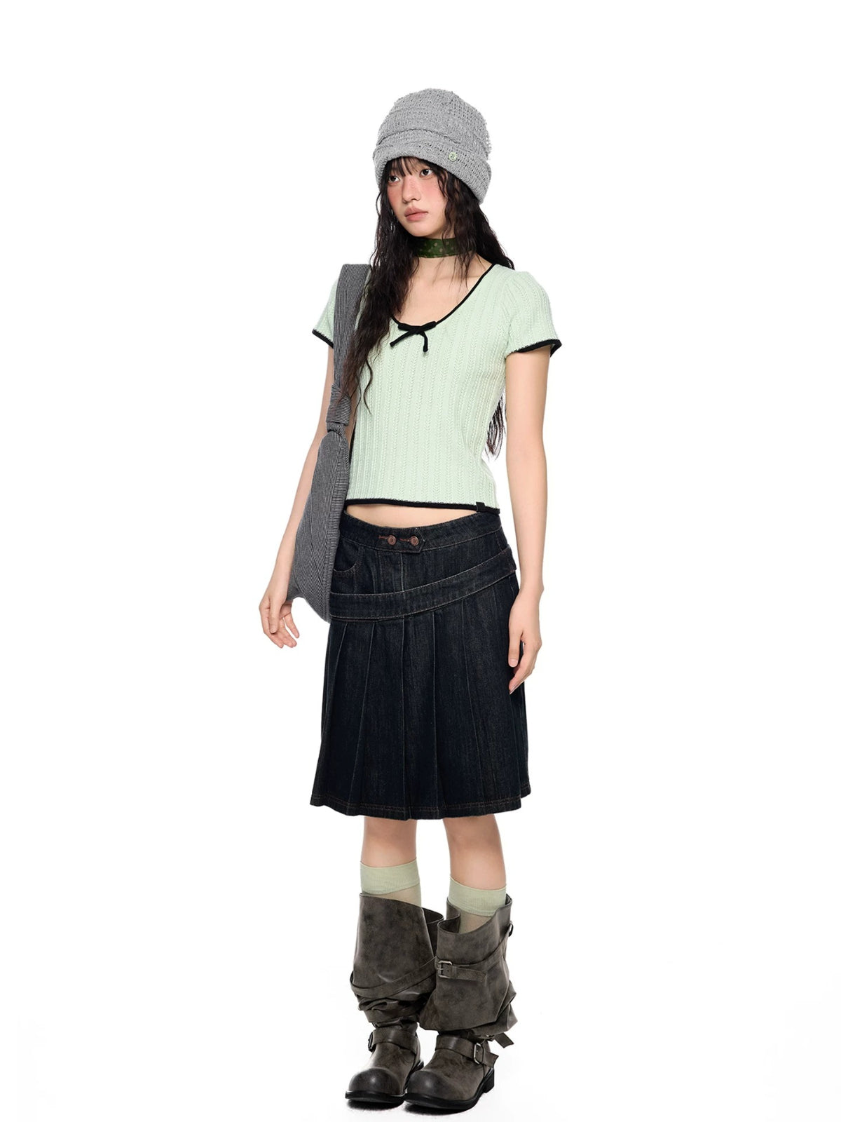 Bow Knit Short Sleeve Top