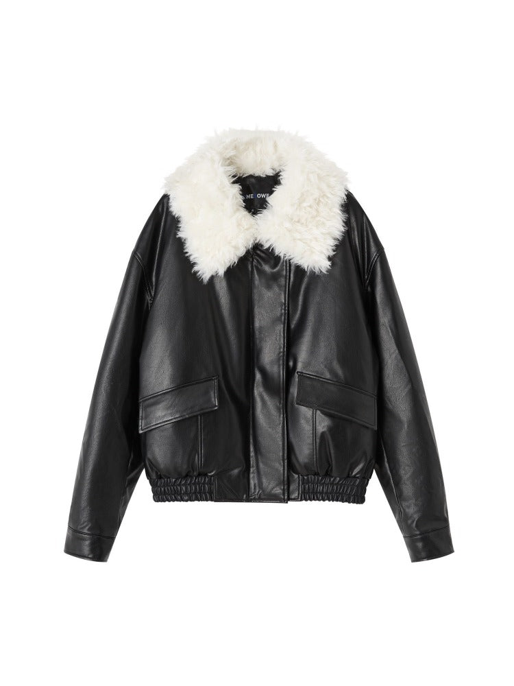 Black Detachable Fur Collar Down Jacket