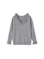 3D Rose V-Neck Knit Set