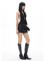 Edgy PU Leather Mini Skirt