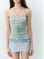 Sea Salt Stripe Bandeau Top
