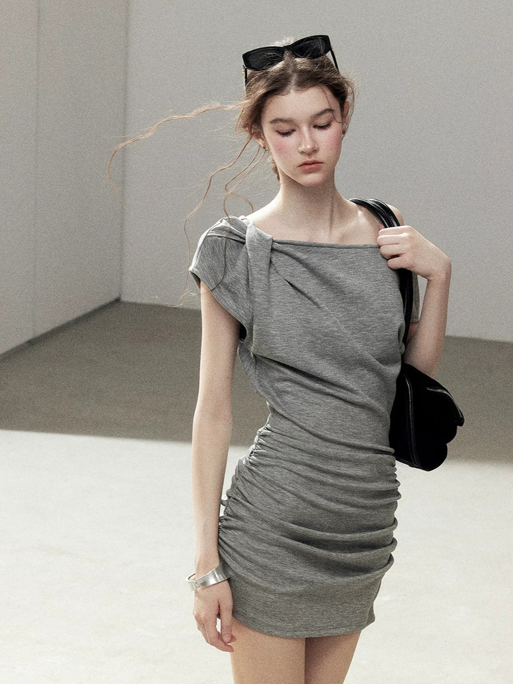 Twist Off Shoulder Dress
