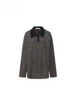 Contrast Stripe Polo Long Sleeve Shirt