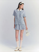 Plaid Shirt Skirt Set