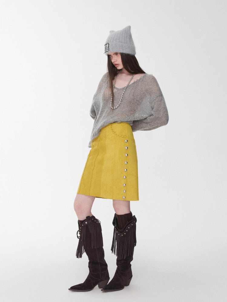 Mohair Star Cutout Sweater