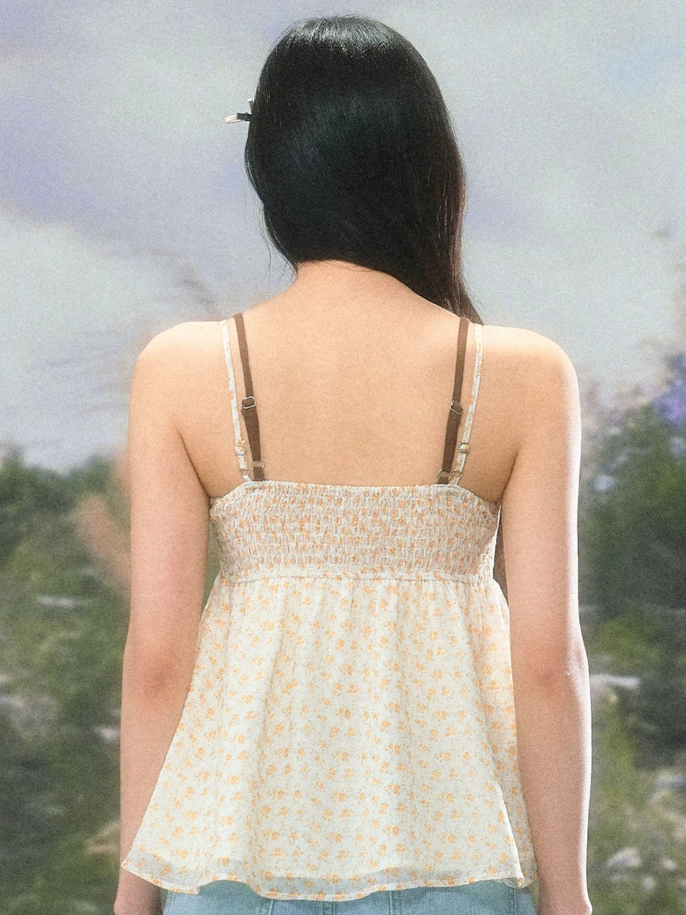 Vintage Floral Tie Cami Top
