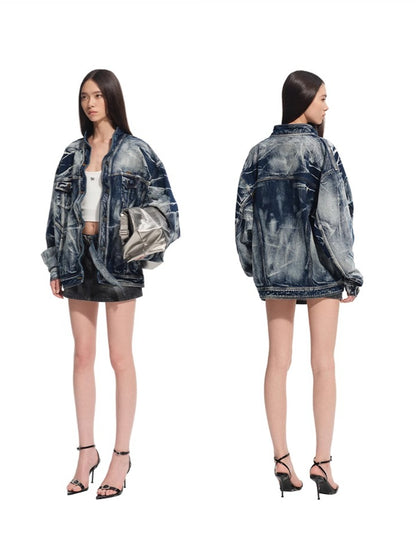Vintage Blue Volcanic Denim Jacket