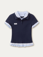 Vintage Layered Polo Knit Tee