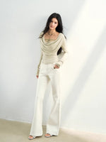 Draped Mesh Rose Tee