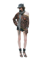 Distressed Gothic Eyelet Camo T-Shirt