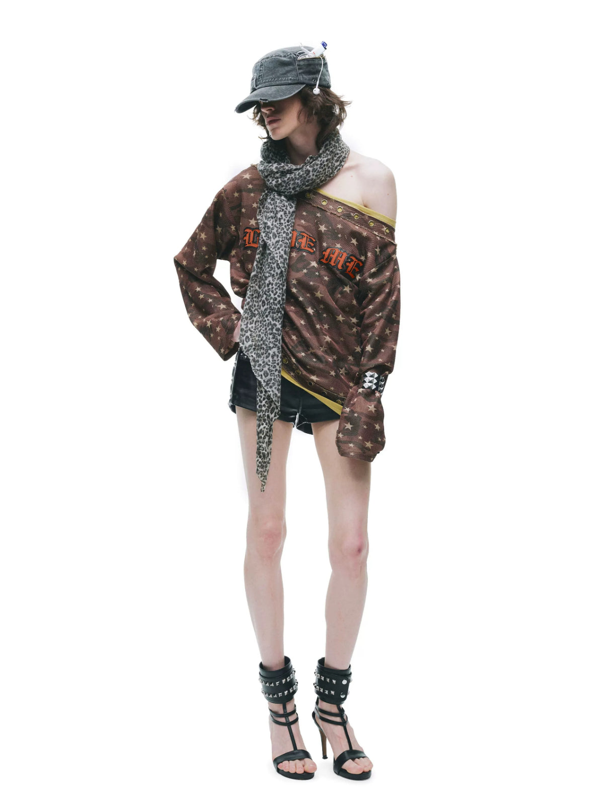 Distressed Gothic Eyelet Camo T-Shirt