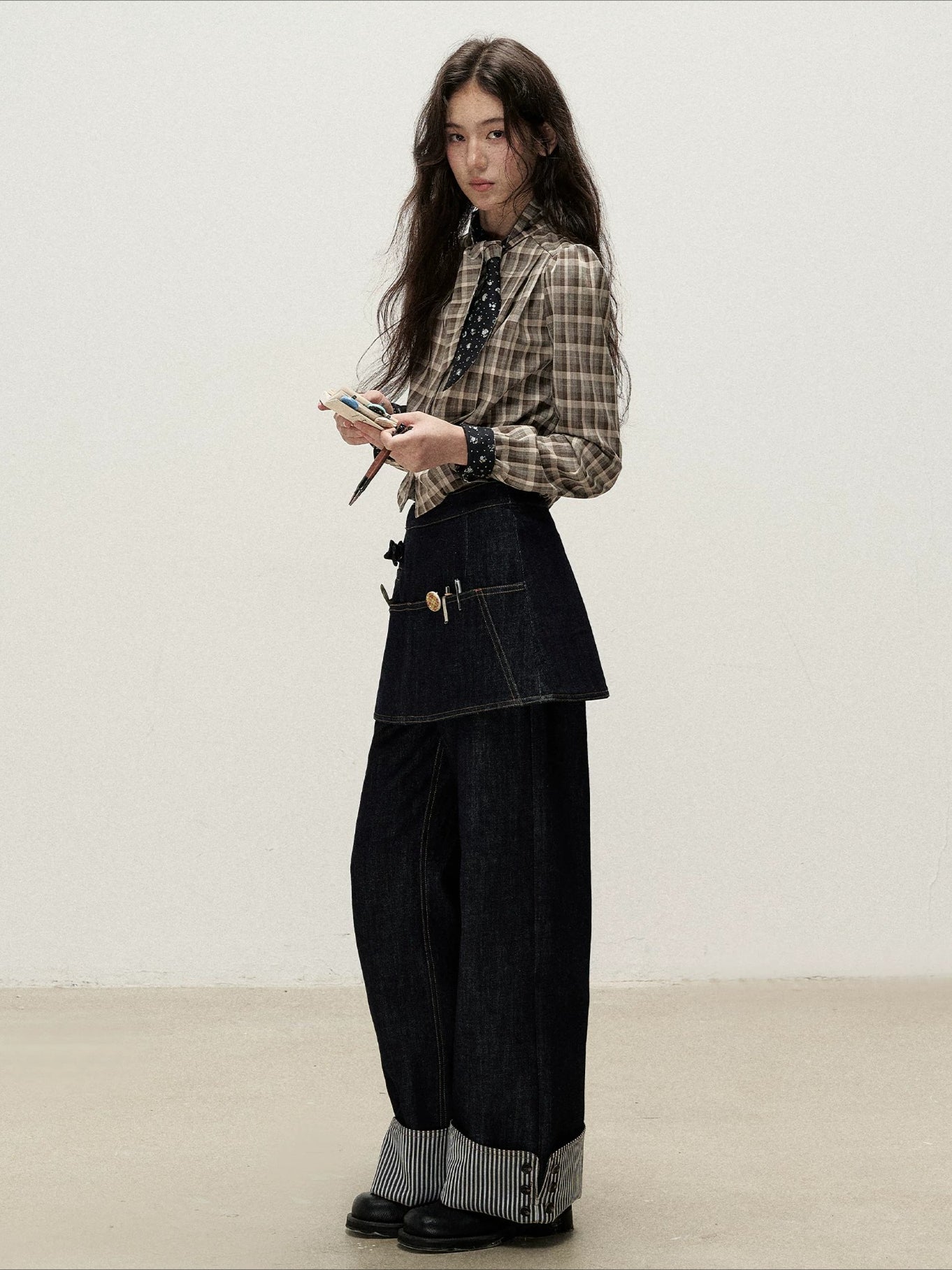 Detachable Apron Cuff Jeans