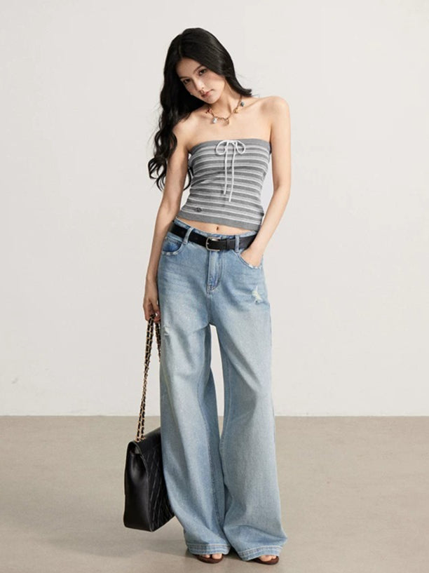 Striped Knit Tube Top