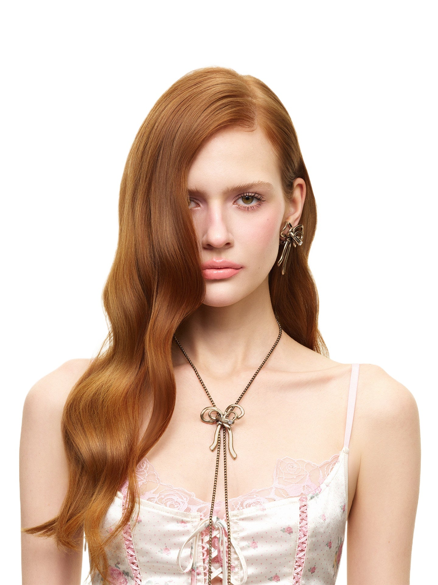 Vintage Rhinestone Bow Necklace