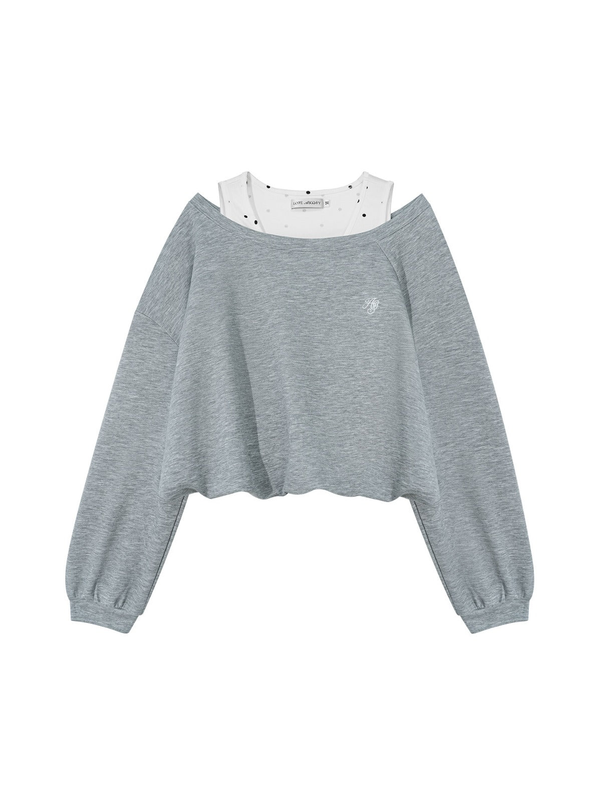 Polka Dot Layered Sweatshirt Set