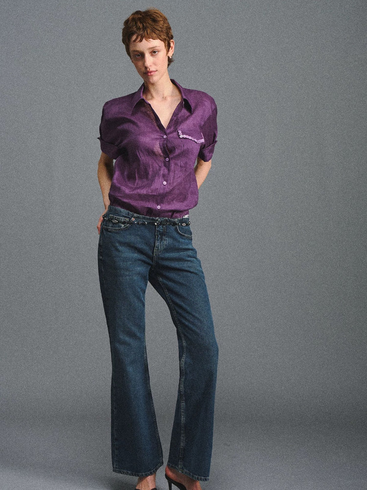 Relaxed Linen Short-Sleeve Shirt