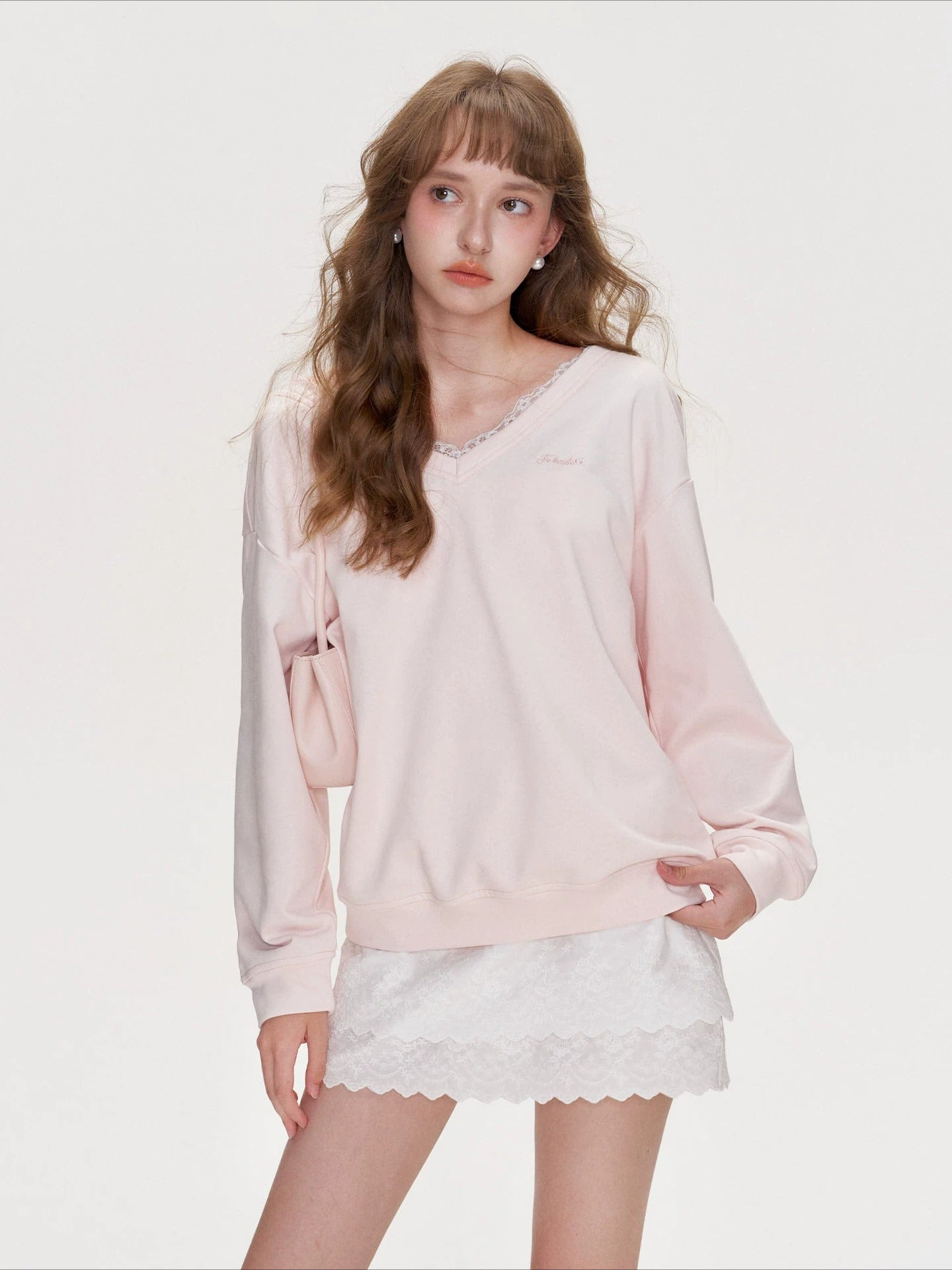 Lace Bow Sweatshirt